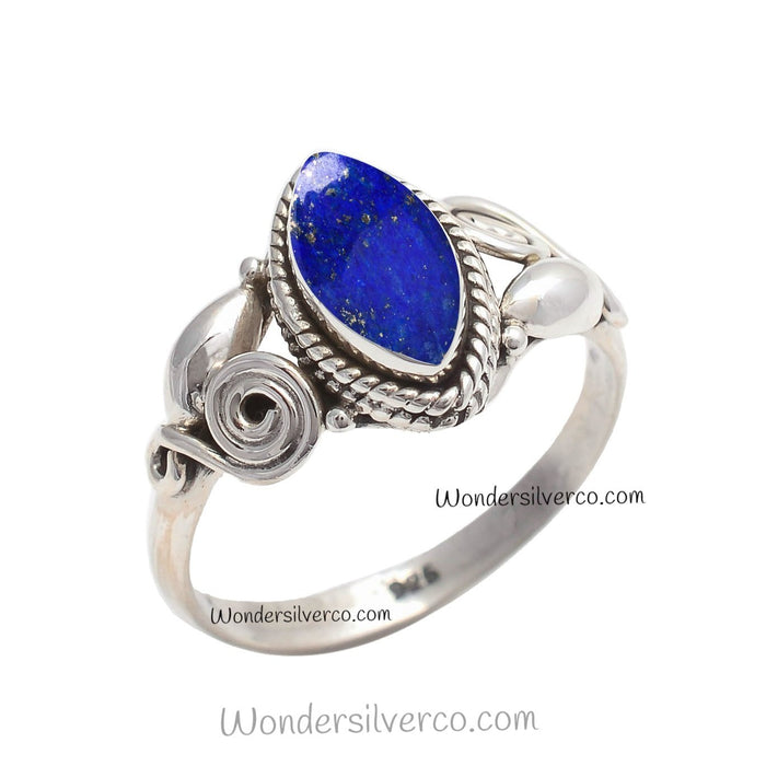 Lapis Lazuli Ring - 925 Sterling Silver Ring For Women Girl Handmade Jewelry