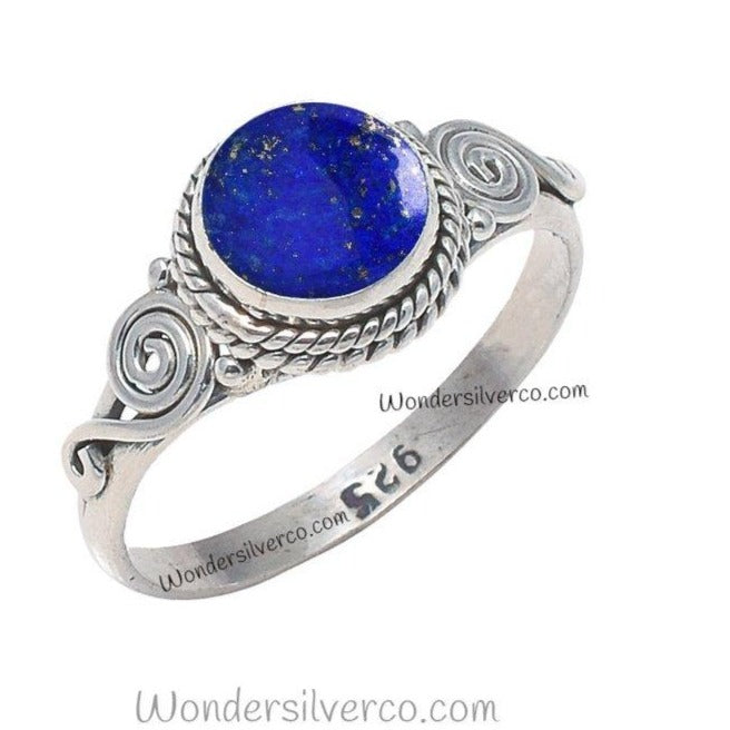 Lapis Lazuli Ring - 925 Sterling Silver Ring For Women Girl Handmade Jewelry