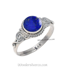 Lapis Lazuli Ring - 925 Sterling Silver Ring For Women Girl Handmade Jewelry