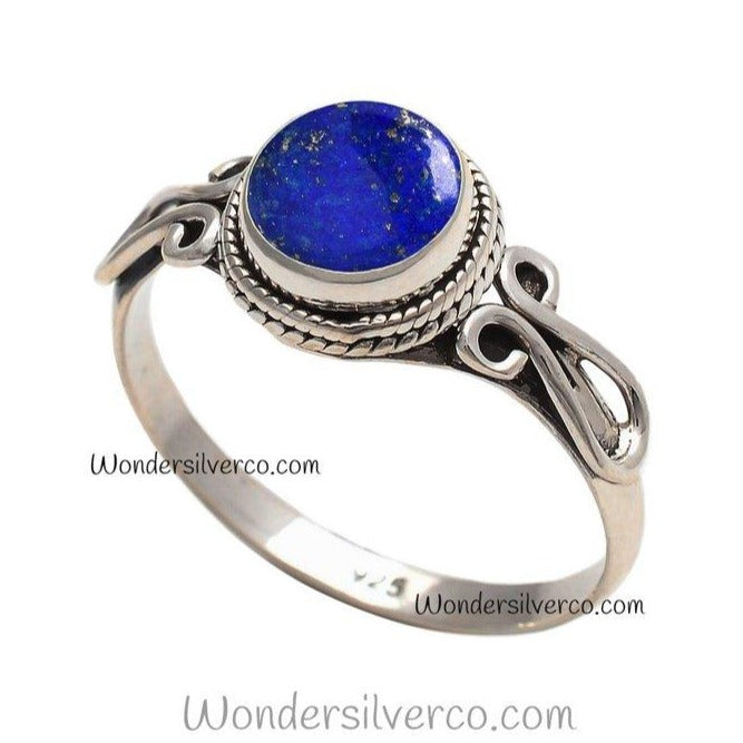 Lapis Lazuli Ring - 925 Sterling Silver Ring For Women Girl Handmade Jewelry