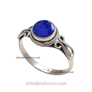 Lapis Lazuli Ring - 925 Sterling Silver Ring For Women Girl Handmade Jewelry