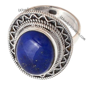 Lapis Lazuli Ring - 925 Sterling Silver Ring- Statement Handmade Ring