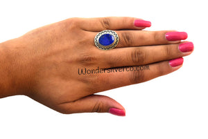 Lapis Lazuli Ring - 925 Sterling Silver Ring- Statement Handmade Ring