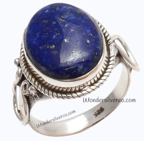 Lapis Lazuli Ring - 925 Sterling Silver Ring- Statement Handmade Ring