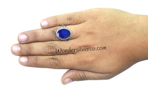 Lapis Lazuli Ring - 925 Sterling Silver Ring- Statement Handmade Ring