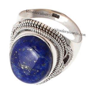 Lapis Lazuli Ring - 925 Sterling Silver Ring- Statement Handmade Ring