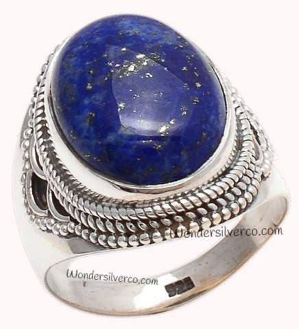 Lapis Lazuli Ring - 925 Sterling Silver Ring- Statement Handmade Ring