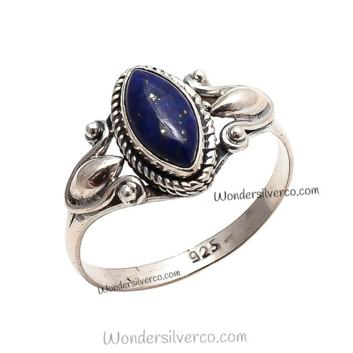 Lapis Lazuli Ring - 925 Sterling Silver Ring For Women Girl Handmade Jewelry