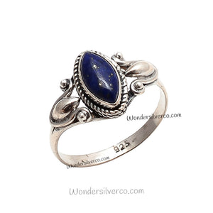 Lapis Lazuli Ring - 925 Sterling Silver Ring For Women Girl Handmade Jewelry