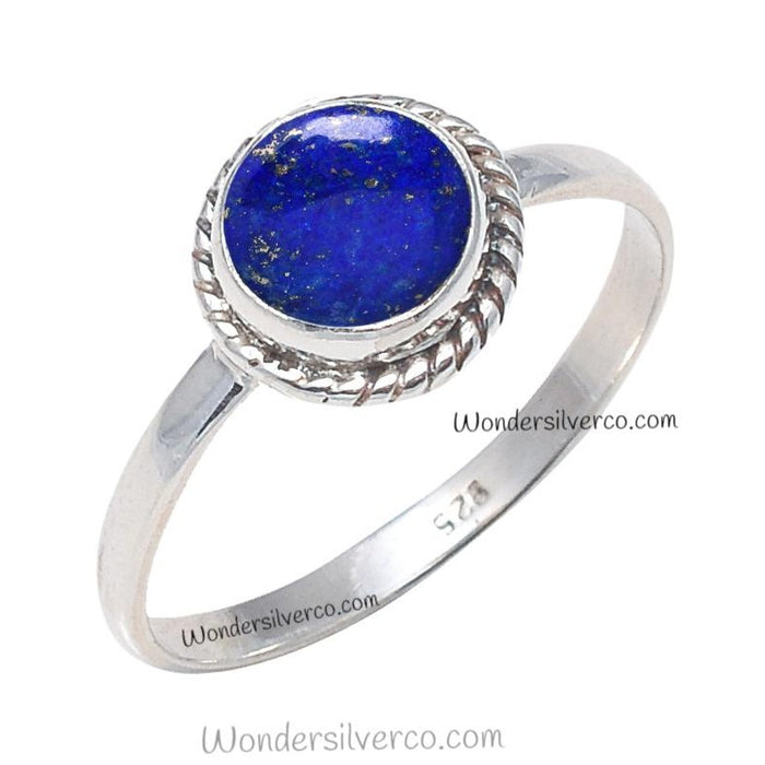 Lapis Lazuli Ring - 925 Sterling Silver Ring For Women Girl Handmade Jewelry