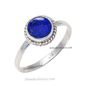 Lapis Lazuli Ring - 925 Sterling Silver Ring For Women Girl Handmade Jewelry