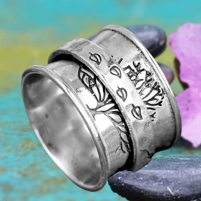 Tree of Life Spinner Ring, 925 Sterling Silver Spin Ring