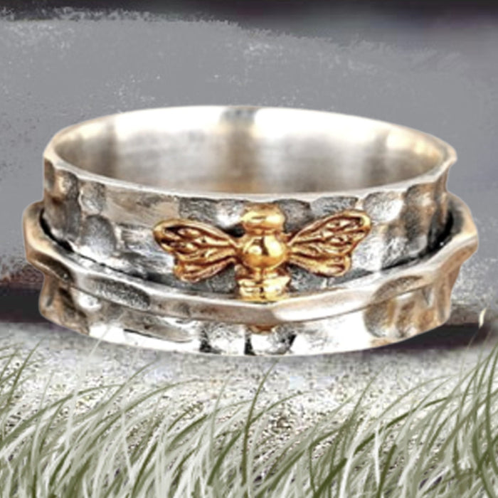 Bee Spinner Ring, 925 Sterling Silver Spin Ring