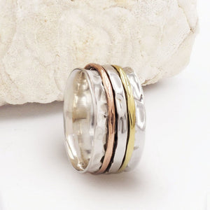 Copy of Rose Heart Spinner Ring, 925 Sterling Silver Spin Ring